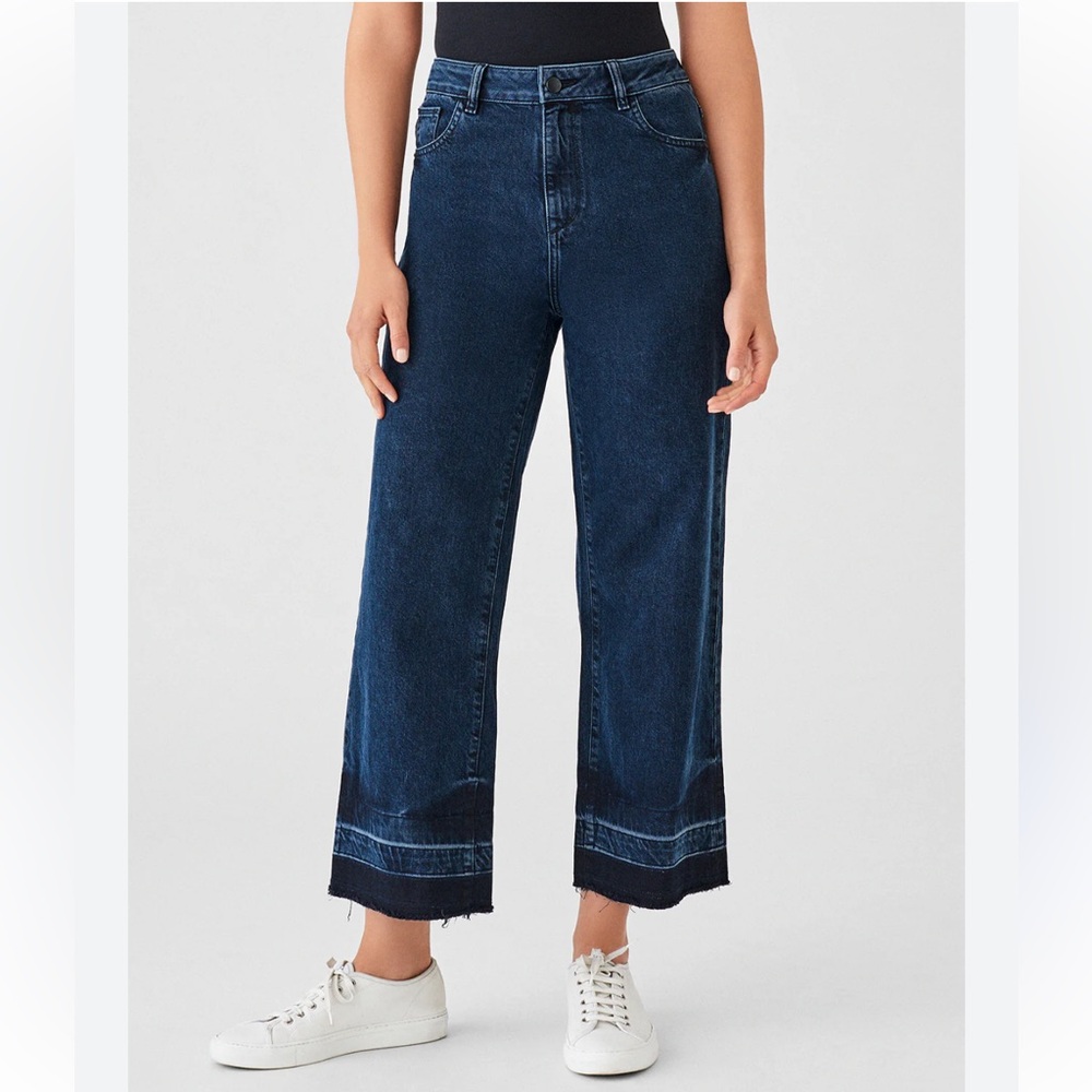 DL1961 Hepburn Stoll Wide Leg Dark Wash High Rise Jeans Size 27
